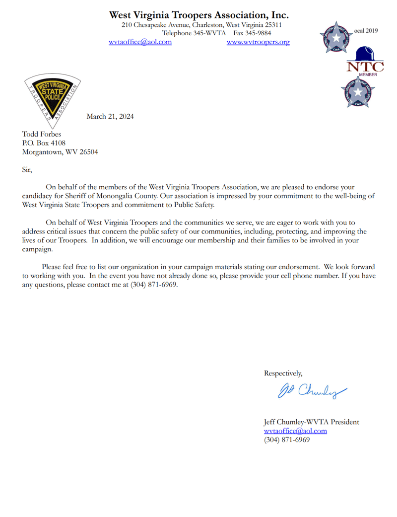 wv trooper endorsement